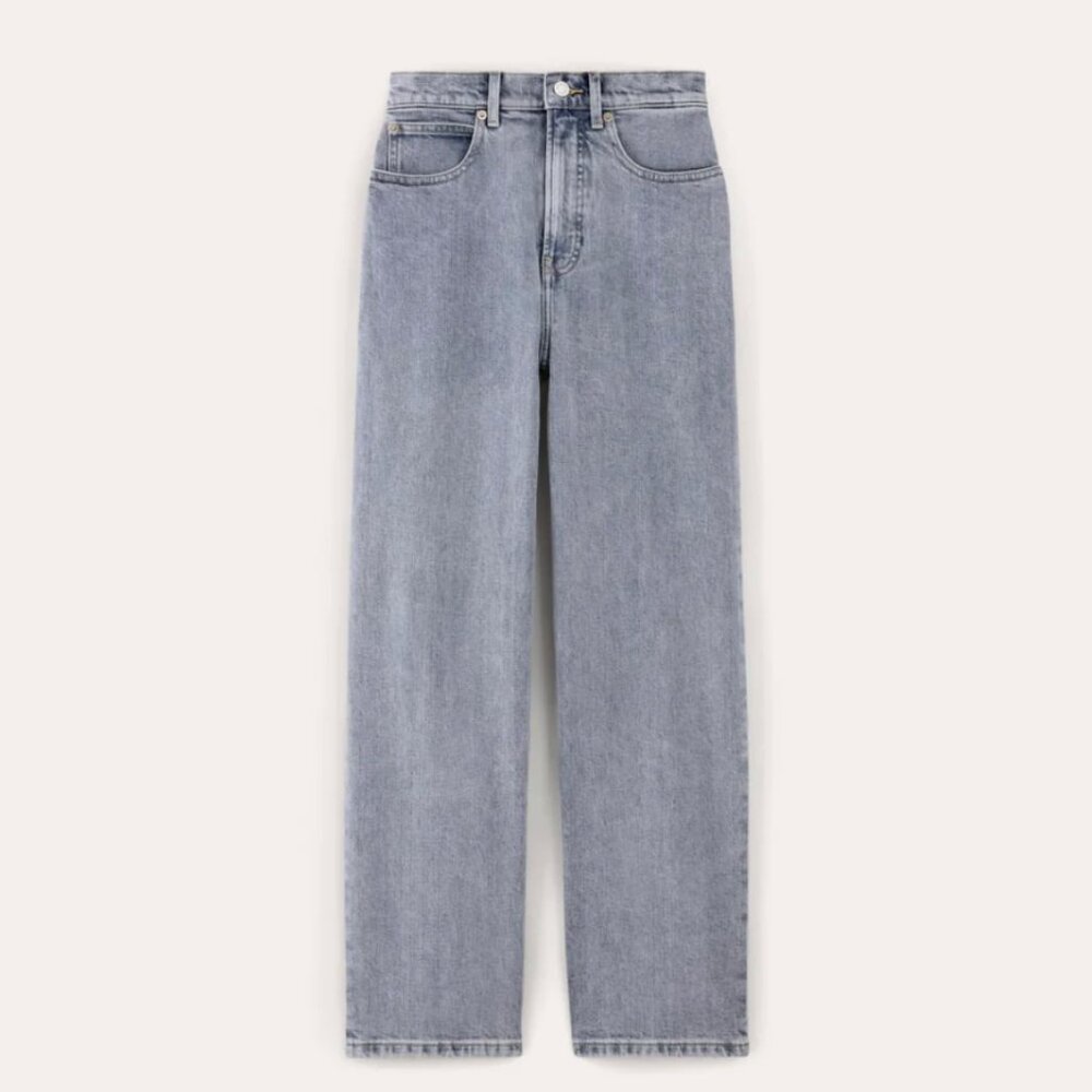 Everlane High-Rise Wide Leg Jeans — Light Wash Blue